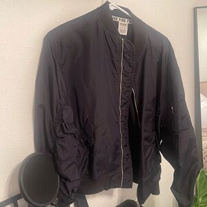 Pink brand black jacket xs fits like M